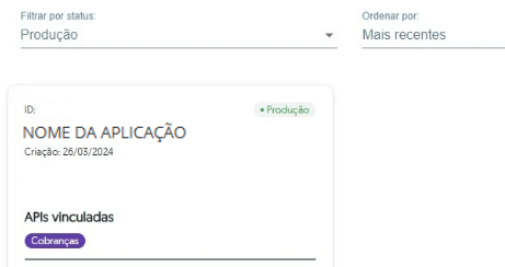 Aplicação em produção.