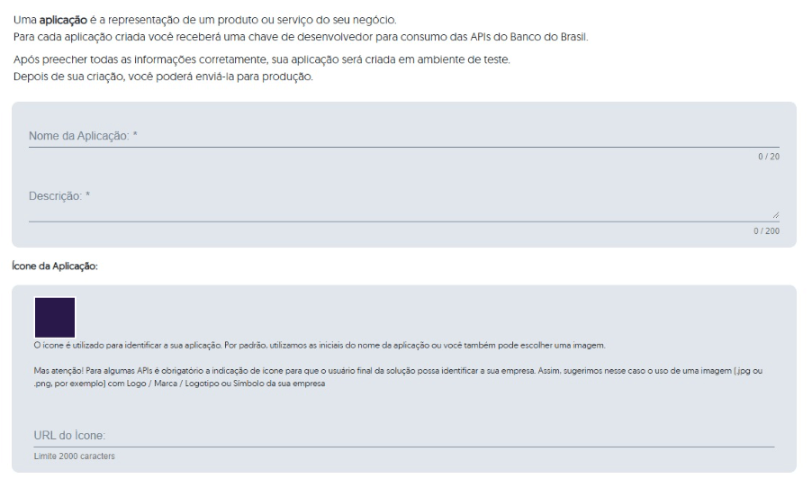 Inserir informações da aplicação.