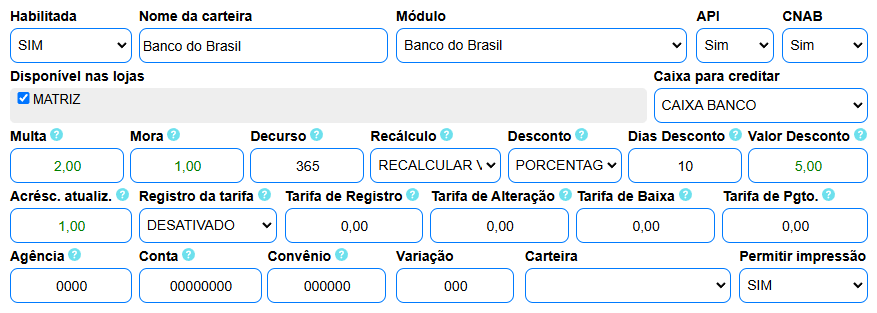 Integrar a conta do Banco do Brasil ao ISPFY.