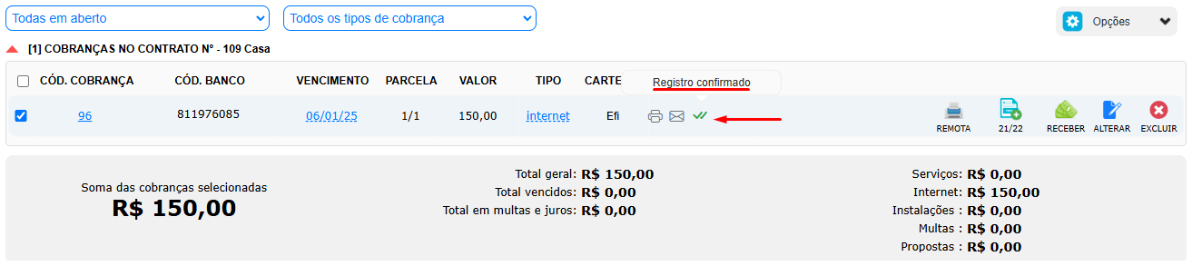 Validar cobrança utilizando gateway de pagamento no ISPFY.